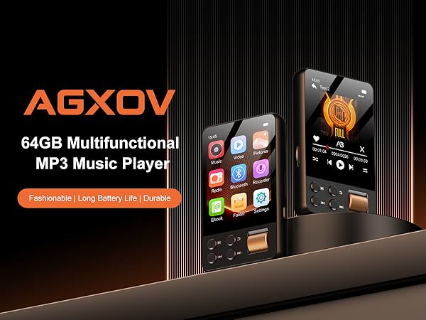 AGXOV 64GB Multifunctional MP3 Music Player