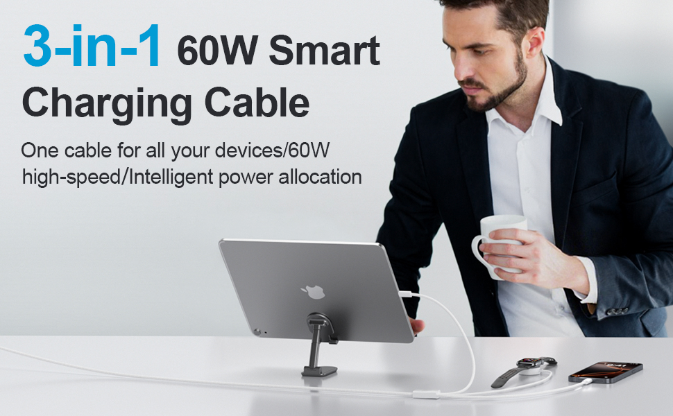 100W Dual USB C Charger Cable