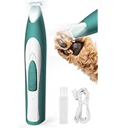 oneisall Low Noise Dog Paw Trimmer with LED Light, Paw Trimmer for Dogs 0.8inch/20mm Widen Blade,...