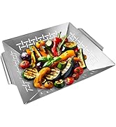 Grill Baskets for Outdoor Grill,Stainless Steel Vegetable Grill Basket, 2 Size BBQ Grill Basket,P...