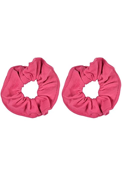 Set of 2 Large Solid Scrunchies (Hot Pink)