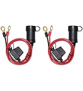 [2 PACK] 3FT 12V Female Socket Battery Eyelet Ring Terminal 12volt Extension Cord Outlet Adapter ...
