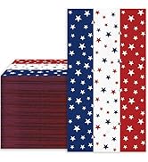 JarThenaAMCS Patriotic Guest Paper Napkins Star Disposable Napkins Red White Blue 4th of July Din...