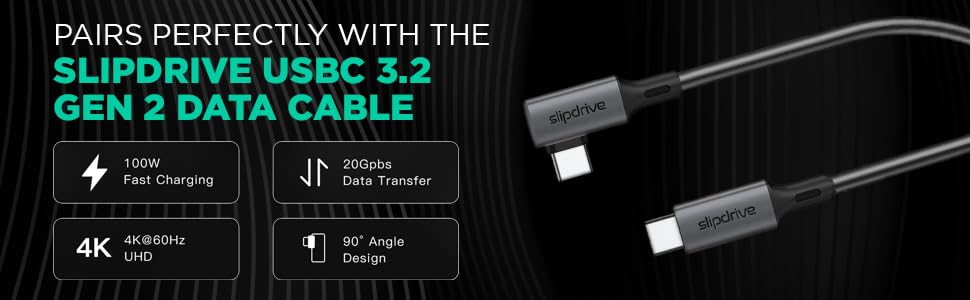 slipdrive usbc 3 cord right angle