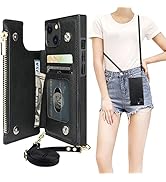 Bocasal Crossbody Wallet Case for iPhone 13 with RFID Blocking Card Slot Holder, Magnetic Flip Fo...