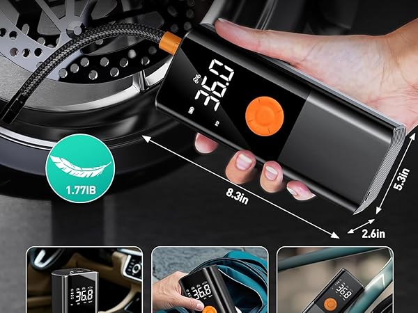 with digital display and LED light, suitable for car tires