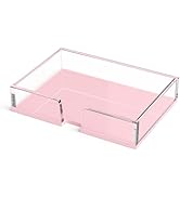 BEEGO Sticky Note Holder Organizer - 4x6 in Clear and Lightpink Acrylic Notepad Holder Acrylic St...