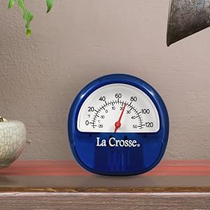 lacrosse, la crosse, thermometer, dial, analog, temperature, 104-106, Fahrenheit, Celsius, magnetic