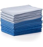 BINO Light Blue Ombre 15x15 Inches Assorted Microfiber Cleaning Towel Set - Ultra Absorbent Clean...