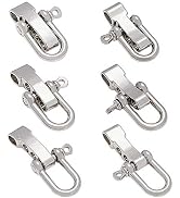 PandaHall 15 Sets Adjustable D Shackles Buckle Sets U-Shaped Alloy Shackles, Outdoor Rope Surviva...