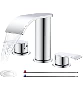 Ultimate Unicorn 8 inch Bathroom Faucet Chrome, Waterfall Bathroom Sink Faucet with Metal Pop-up ...