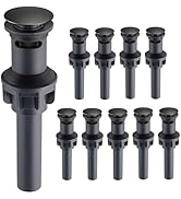 Hibbent 10 Pack Universal Bathroom Sink Drain Stopper, Pop Up Drain Strainer with Overflow, Push ...