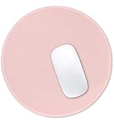Hsurbtra Mouse Pad, Premium-Textured Small Round Mousepad 8.7 x 8.7 Inch Pink, Stitched Edge Anti...