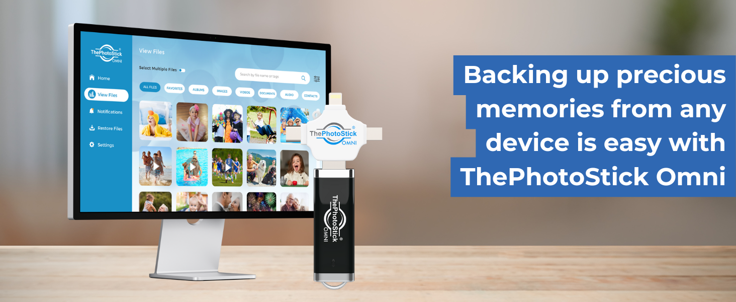 Backing up precious memories from any device is easy with ThePhotoStick Omni