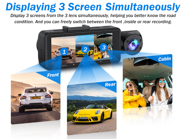 3 channel dash cam