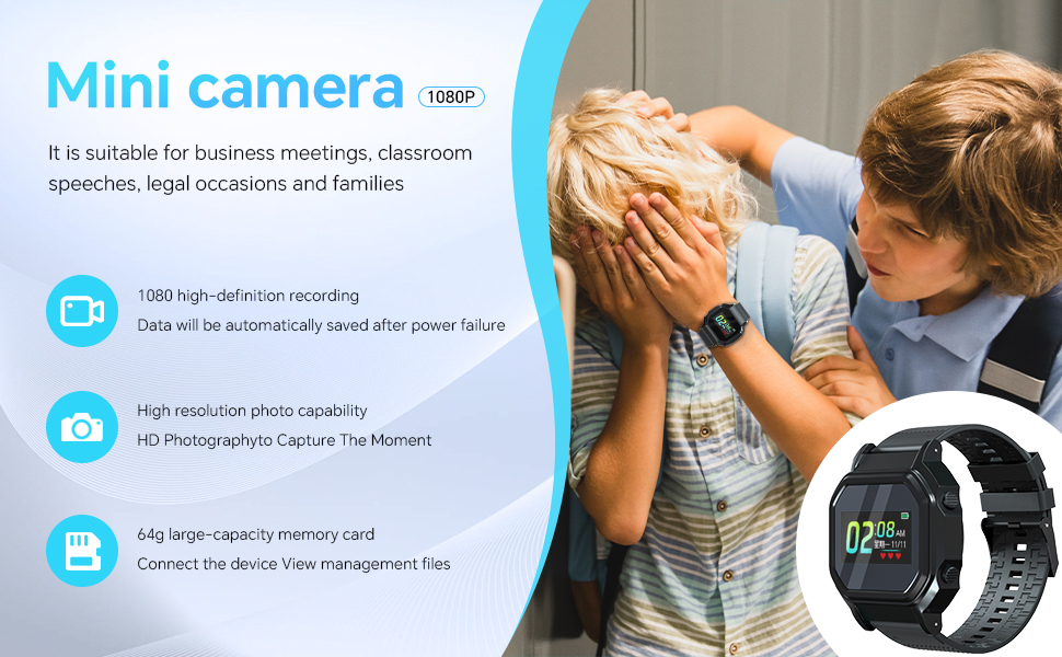 Spy Camera Watch-Hidden Camera 1080P HD, mini Portable Nanny Camera,