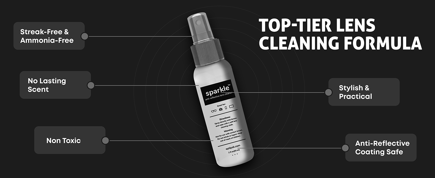 lens cleaner spray, camera lens cleaner, sunglasses cleaning kit, reading glasses cleaner