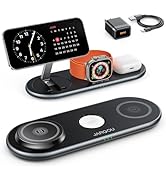 JARGOU Aluminum Alloy Wireless Charger Pad for Travel, 3 in 1 Charging Station for Apple Device, ...