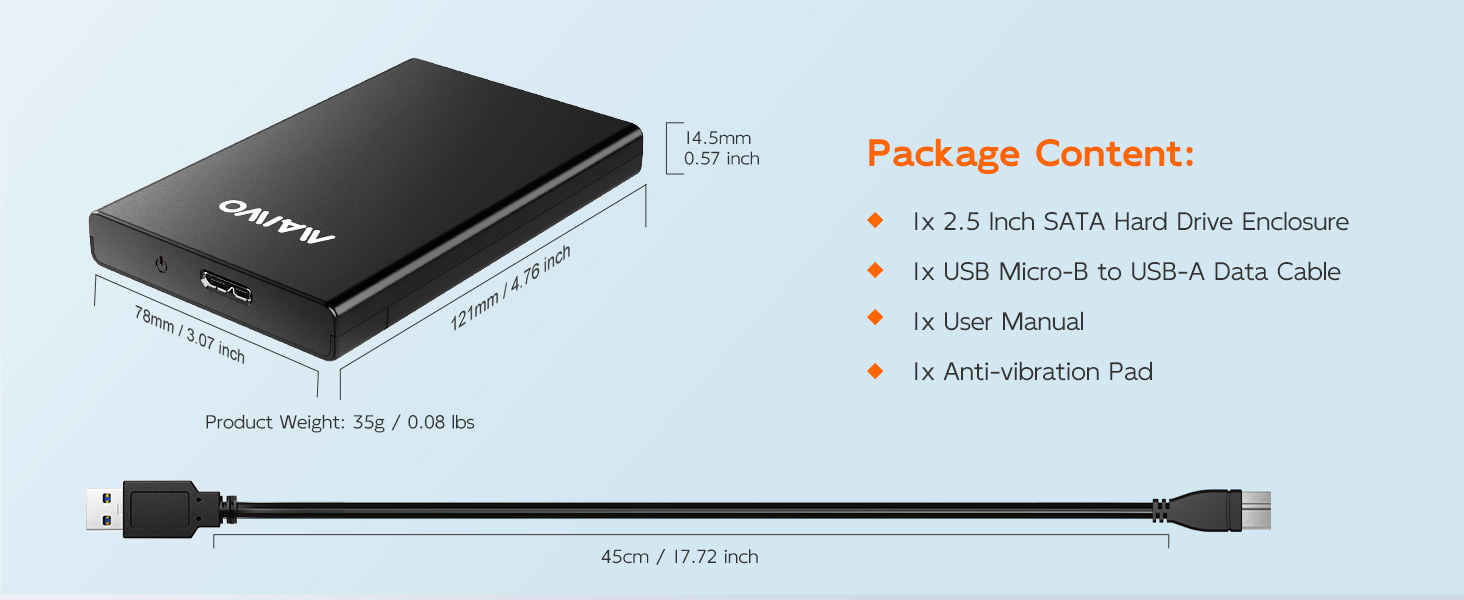 micro Usb 3.0 to 2.5 inch 2.5” sata hdd ssd external solid state hard drive disk enclosure docking