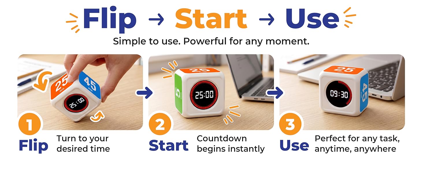 Simple flip timer with instant countdown and visual progress