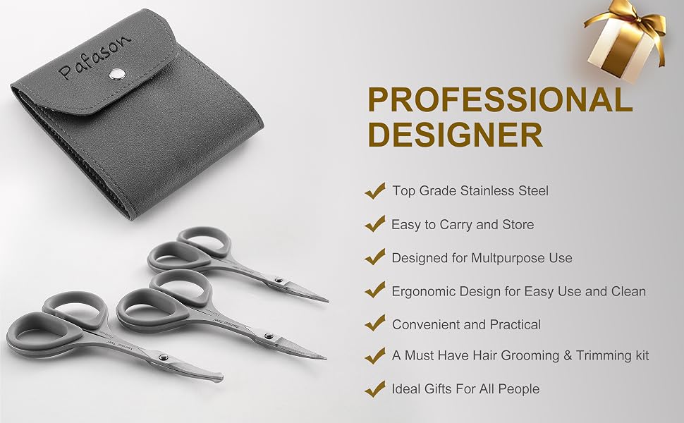 pafason beard mustache facial nose hair scissors