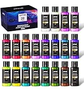ARTME Iridescent Acrylic Paint Set, 20 Chameleon Colors in 2 oz/60ml Bottles, Color-shifting Acry...