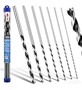 7 Pcs Long Wood Drill Bit Set, Extended Center Position Wood Drill Bit Set, 12-inch (300 mm), Sui...