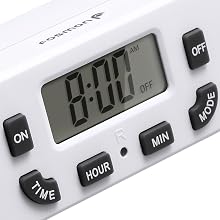 24 hour indoor programmable digital timer outlet