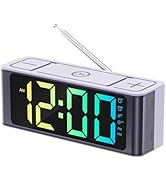 I·CODE Radio Alarm Clock, AM/FM Radio with Auto-on Timer, Dual Alarm, Snooze, Loud Alarm,Large RG...