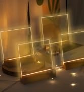 rectangle led wooden bases