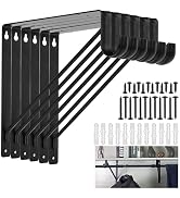 6 PCS Heavy Duty Closet Rod Bracket, 11 x 11 Inch Closet Shelf Brackets,Supports 300 lbs,Wall Mou...