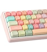 TYRIXKI PBT Keycaps 126 Keys MOA Profile Cute Keycaps Dye-Sublimation Rainbow Candy Keycaps Set C...