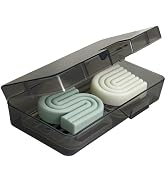 Vonpri Shower Bar Holder with Lid &amp; Drain Layer for 2 Bars - Soap Dish Saver Case, Compatible wit...
