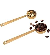 Coffee Scoop, Gold Stainless Steel Coffee Spoons Set, 1 tablespoon (15ml) and 1 tablespoons (30ml...