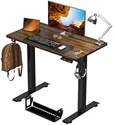 Kingant Standing Desk Height Adjustable Small Electric Stand Up Desks [35 x 20 Inch] - Ergonomic ...