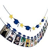 Whaline 2Pcs Graduation Photo Banner, Congrats Grad Banner, No DIY Require Hanging Bunting, Kinde...