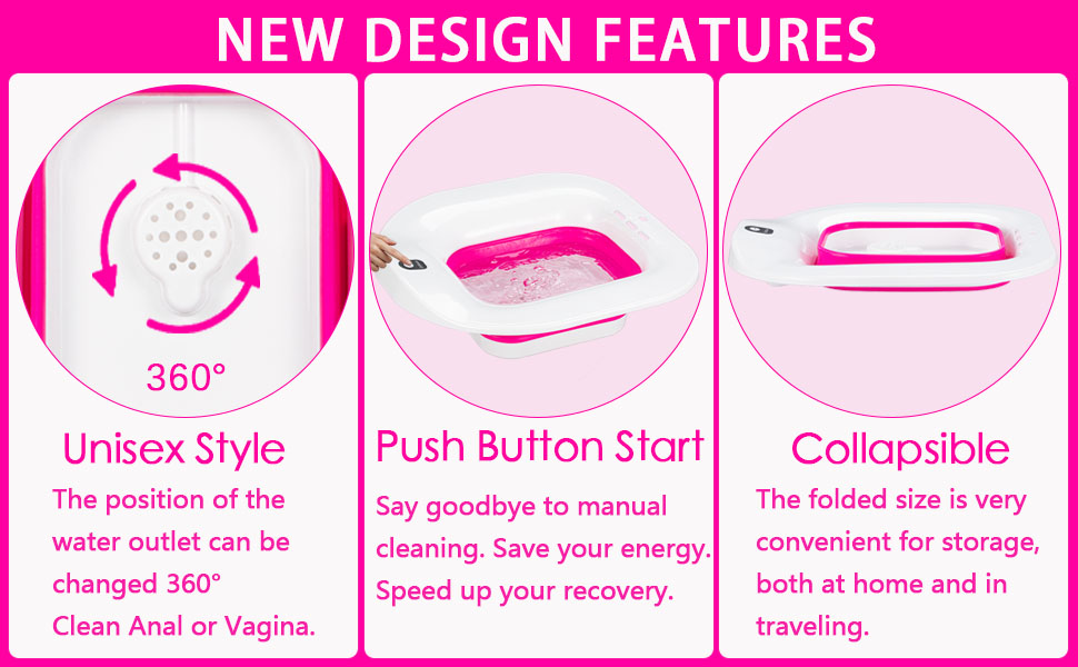 Electric Sitz Bath Hemorrhoids Toilet Seat Postpartum Care Basin Salts Bowl Women Men Sits Soak Tub