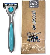 Preserve POPi Shave 5 Razor System Made with Recycled Ocean Plastic and 5-blade cartridge, Charco...