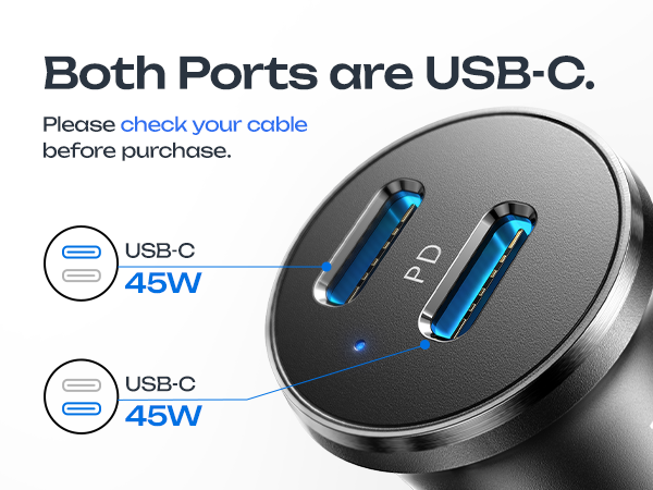 car charger usb c fast charge
