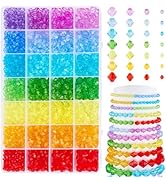 PH PandaHall 2310pcs Crystal Beads for Jewelry Making 4mm 6mm 8mm 10mm Acrylic Faceted Bicone Bea...