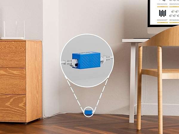 iwillink RJ45 Ethernet Cable Extension Coupler - Female to Female