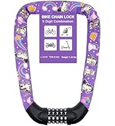 NDakter Bike Chain Lock, 5 Digit Combination Heavy Duty Anti Theft Bicycle Chain Lock,2.62/3.2/4....