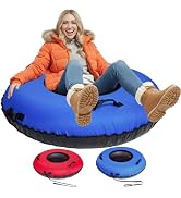 ZEALFEEL Snow Tube, 45''/48'' Rubber Snow Tubes with Commercial Grade Canvas Cover for Kids &amp; Adu...