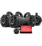 DS18 MP4TP.4A 4" 600W Bluetooth Marine Tower Speakers with Amplifier and Remote