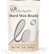 LANSLEYWAX White Hard Wax Beads, 1LB Wax Beans for Sensitive Skin &amp; Full-Body Hair Removal, Brazi...