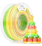 AMOLEN Silk PLA 3D Printer Filament, Shiny Multicolor Rainbow PLA Filament 1.75mm, Gradient Color...