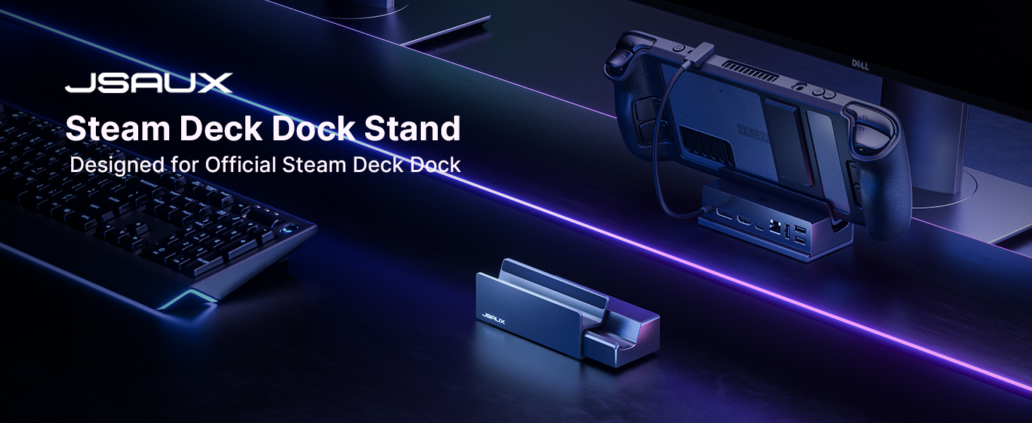 JSAUX Stand for Official Steam Deck Dock and Steam Deck with Case