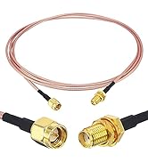 YOTENKO SMA Antenna Extension Cable SMA Male to SMA Female Bulkhead Mount RF Connector RG316 Cabl...