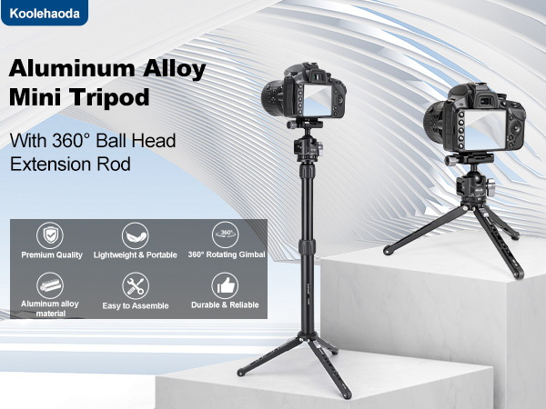 Koolehaoda Mini Tripod for Camera, 3-in-1 Selfie Stick Tripod