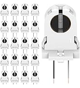 20-Pack JACKYLED Screw Type T8 Lamp Holder with Wires UL Non-shunted Tombstone Light Socket for L...